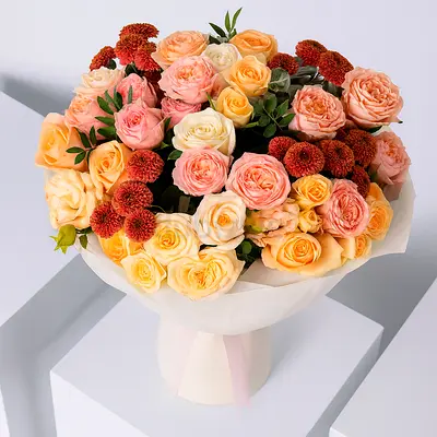Dune Mixed Roses Bouquet – Elegant Flower Arrangement