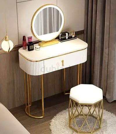 Luxury Classic Vanity Table with stool mirror Elegant Storage (CASH ON DELIVERY)