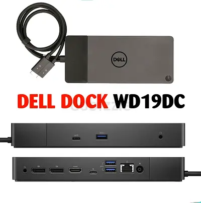 Dell WD19DCS Performance Dock•Dual USB-C Host Connectors 5k Support 240 Watt Power Adapter Docking