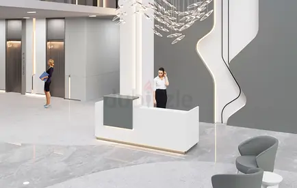 White Reception Desk Counter