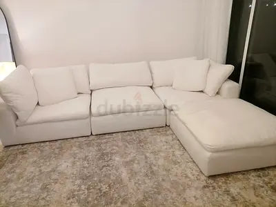 Marina home cloud feather 🪶 filled sofa with ottoman