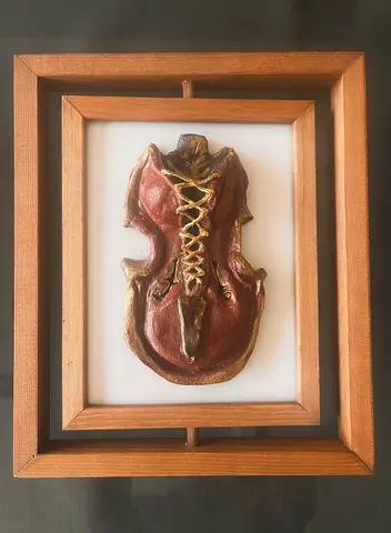 Unique Clay Sculpture Framed Art