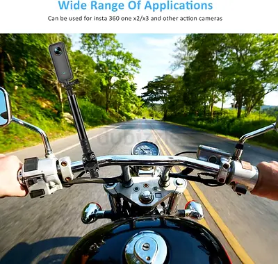 Motorcycle Invisible Selfie Stick Handlebar Mount Motorcycle Bike Camera
