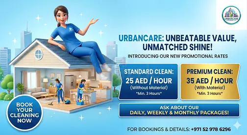 LIMITED TIME OFFER: Professional Cleaning Starting @ 20 AED/Hr!