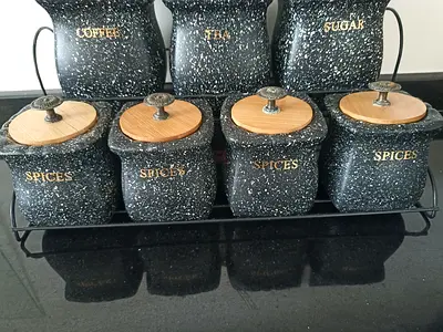 Sugar,coffee,tea and spices container set