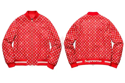 Louis Vuitton x Supreme Leather Baseball Jacket 2017