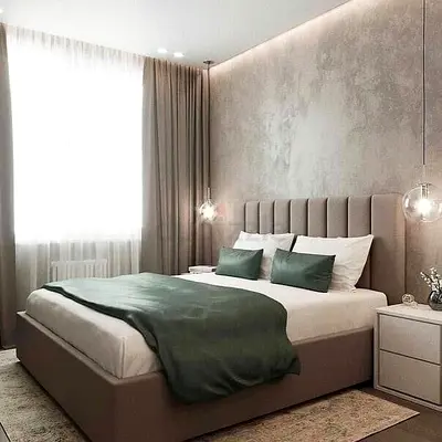 Elegant Modern Bedroom Set with Soft Pastels