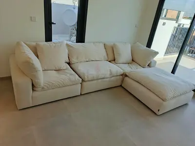 Original marina home feather 🪶 filled sofa with ottoman for sale