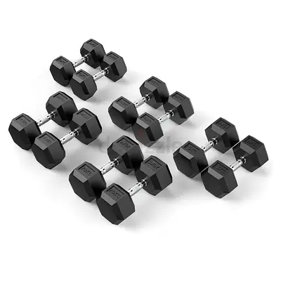 Rubber Hexagonal Dumbbells, 2.5 to 25 Kg Pair