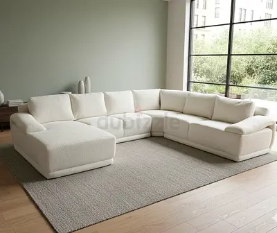 Home centre U-shape luxury sofa six seater off-white