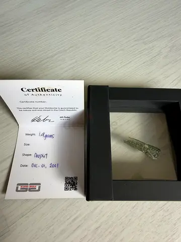 Authentic Czech Moldavite (1.9g) – Certified, Private Collection
