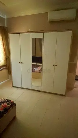 Modern White Wardrobe with Mirrors and Bed 0528755999