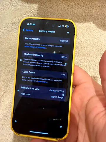 Apple iPhone in Bright Yellow Case