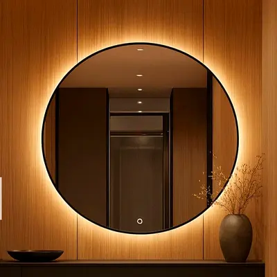 Elegant Round LED Mirror with Sleek Design