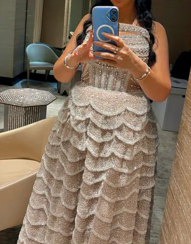 Gio Dress Elegant Beaded Evening Gown