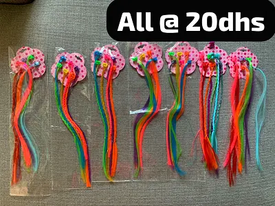 Colorful clip on hair extensions kids