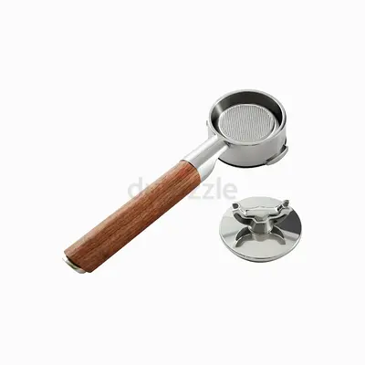 zeroHero 58mm Double Spout Portafilter - SUS304 Stainless Steel with Walnut Handle