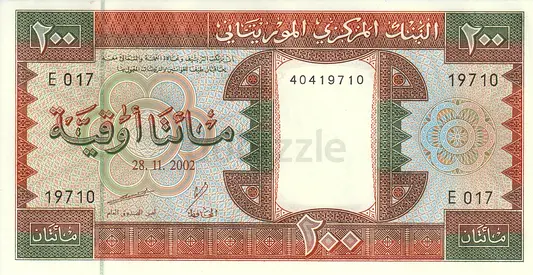MAURITANIA 200 OUGUIYA BANKNOTE 2002