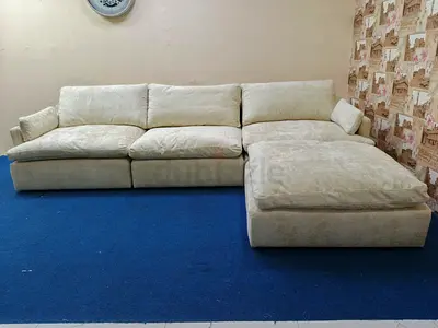 Home center feather 🪶 filled modular sofa with ottoman