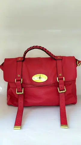 Mulberry Alexa Satchel Bag in Red Leather