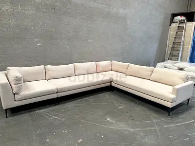 West elm beige color corner sofa