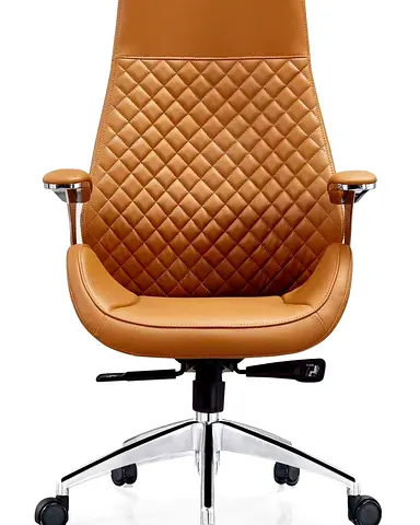 Imported heavy-duty executive leather revolving chair