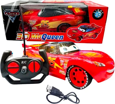 RC Lightning McQueen Car – Rechargeable | LED Lights | Remote Control