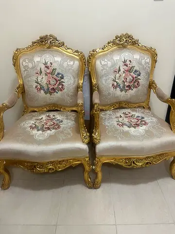 Elegant Vintage Armchairs with Floral Design