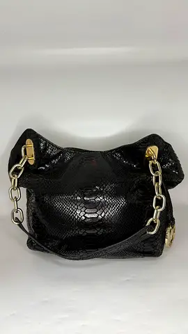 Michael Kors Python Embossed Leather Medium Lilly Chain Tote Bag