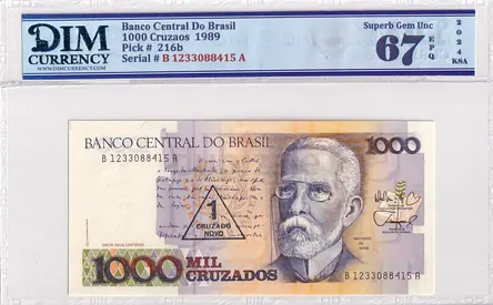 Brasil Banknote 1000 Cruzaos 1989 DIM 60 AED