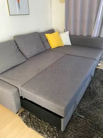 Comfortable Grey Sofa Bed with Storage