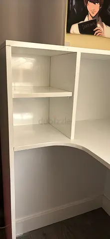 Modern corner Study Table with Shelves