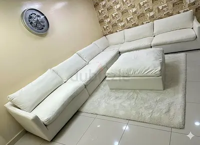 Homes r us brand feather 🪶 filled modular sofa with ottoman