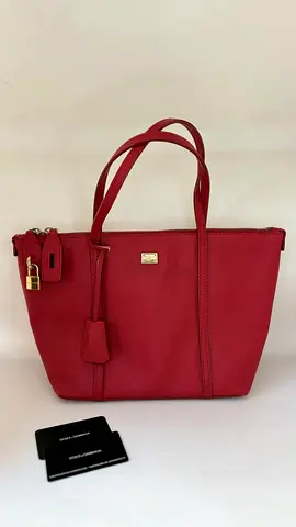 Dolce  Gabbana Miss Escape Large Red Leather Tote Bag