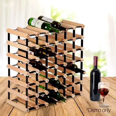 Artiss 7 Tier 42 Bottle Wine Rack, Wooden Timber Wines Bottles Storage Racks Holder
