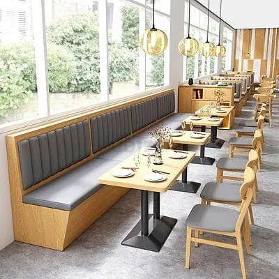 Modern Restaurant Dining Set with Booth Seating