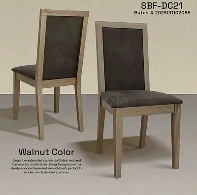 Elegant Wooden Dining Chair - Walnut Color