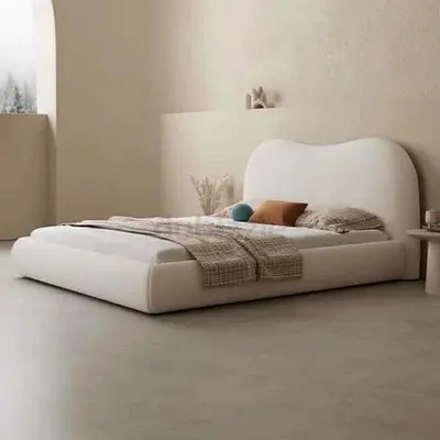 Modern Bedroom Furniture Bed On Sale Boucle Fabric Design