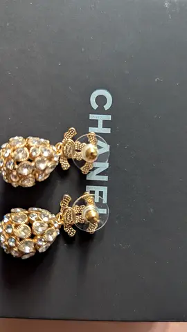 Chanel Elegant Gold and Crystal Earrings