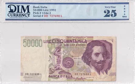 Italia Banknote 50.000 lire 1992 DIM 60 AED