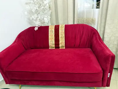 Stylish Velvet two seater sofa in Deep Pink