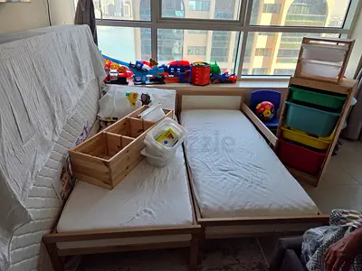 Kids bed with mattarce in very good condition set of 2, from ikea just new