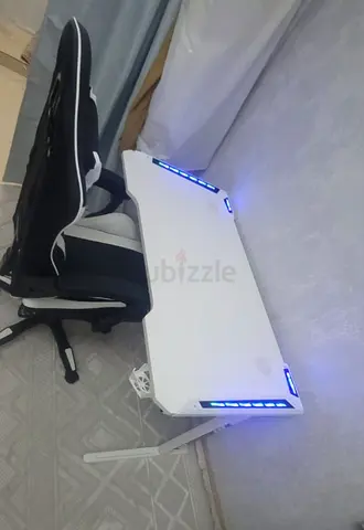 Modern Gaming Desk with LED Lights