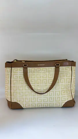 Givenchy Beige/Cream Monogram Coated Canvas and Leather Double Zip Tote