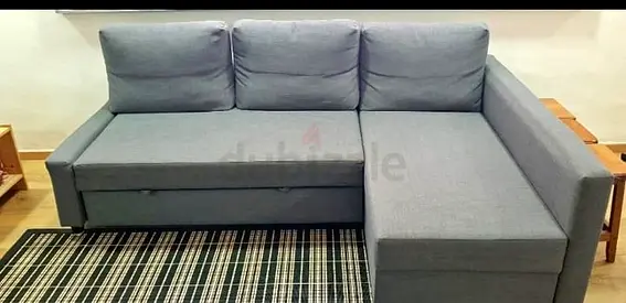 Comfortable Grey L-Shaped Sofa bed with Storage