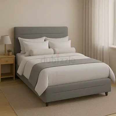 Sleek and Modern Queen Bed with Nightstand