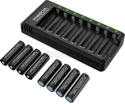 POWEROWL Rechargeable AA Batteries, 8 Pack of 2800mAh High Capacity Low Self Discharge Ni-MH