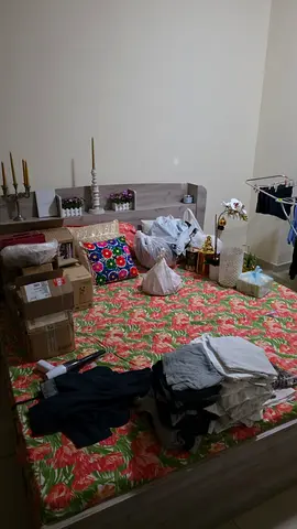 Functional double king size bed with dresser and dresser stool plus 2 night stands