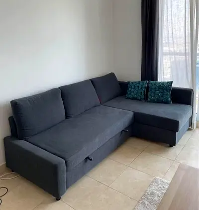 Stylish Grey L-Shaped Sofa bed with storage