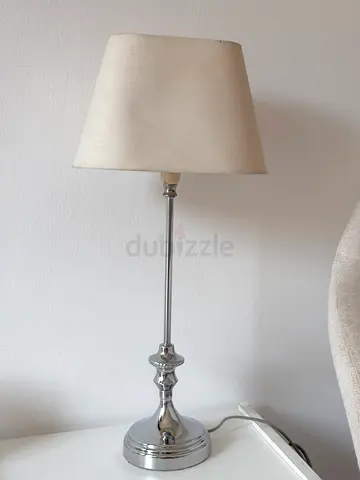 Elegant TCM Chrome Table Lamp with Fabric Shade (Made in Germany)
